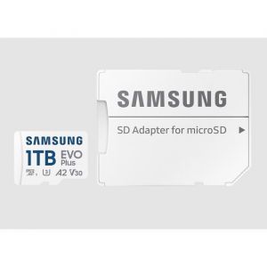 Samsung EVO Plus MB-MC1T0SA 1 To Carte m&eacute;moire Flash adaptateur microSDXC vers SD inclus A2 / Vid&eacute;o Classe V30 UHS-I U3 160Mb/s