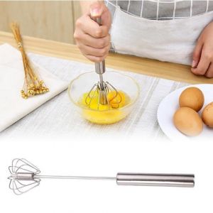 FouetBatteur Manuel Semi-AutomatiqueBatteur &agrave; &oelig;ufs Manuel en Acier InoxydableBatteur Rotatif Multifonctionnel Fouet Magiqu