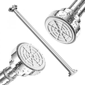 Tringle &agrave; Rideaux Extensible en Acier Inoxydable Barre de Douche sans Percage Autobloquante Fixation par Pression Couleur:Argent&eacute;