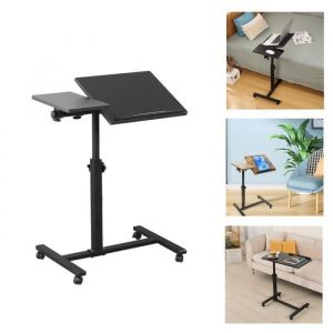 Noir Table dappoint mobile avec roulettes pour ordinateur Willonin&reg; Support inclinable et Hauteur r&eacute;glable 58-90cm