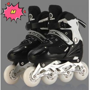 Roller in line pour enfants - JEOBEST - 32 &agrave; 37 - Patins &agrave; roulettes ajustables - Noir