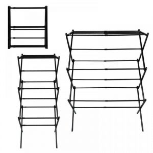 Amiremplie  FIL &Agrave; LINGE - &Eacute;TENDOIR   75*40*105 cm S&eacute;choir en X extensible et pliable   noir