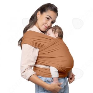 C Echarpe de portage enfant capacit&eacute; charge 20kg sac enveloppant &agrave; lavant avec bretelles multifonctionnelles taille unique marron
