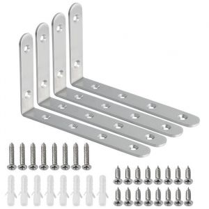 Support Etagère SAYAYO Équerres Fixation Équerre Étagère de 90 Degrés 150 mm x 100 mm Équerre Metallique Murale Metal Brossée avec