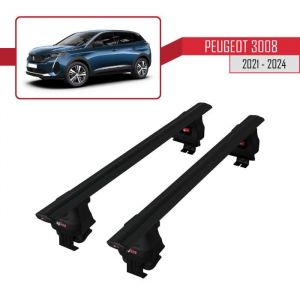 Compatible avec Peugeot 3008 II (P84) Post-Facelift 2021-2023 ACE-4 Barres de Toit Railing Porte-Bagages de Voiture (Noir) 2 Barres