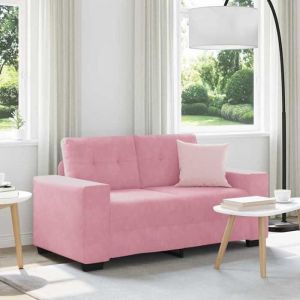 vidaXL Canap&eacute; 2 places en velours rose de 120 cm. Compact super confortable parfait pour le salon style moderne 4105113