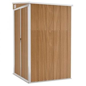 (95704)Cabane/abris de jardin CHICRemise de jardin murale Marron 118x100x178 cm Acier galvanis&eacute; FR