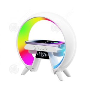 INN Réveil LED avec recharge sans fil 15w pour les téléphones portables et lampe de chevet 7 couleurs réveil numérique