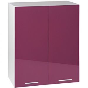 Meuble de cuisine haut 60cm 2 portes TARA aubergine - Style Classique - Marque TARA - Finition Brillant