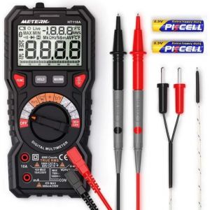 Multimètre Testeur Electrique METERK Avancé TRMS 6000 Points/Ampèremètre/Voltmètre/Ohmmètre/Ecran LCD Rétroéclairé