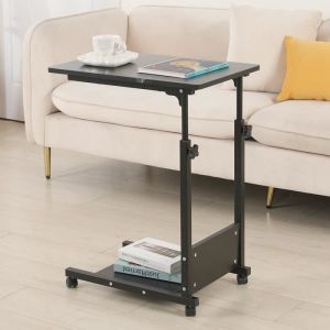 NOIR-MEUBLE DE BUREAU-Bureau pour ordinateur portable QIFAshma&reg;Table de Lit Portable &agrave; Roulettes