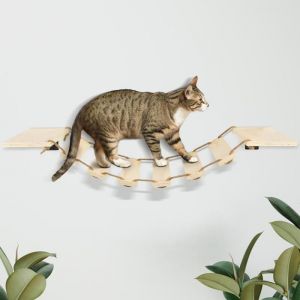 SUPFINE Pont Mural pour Chat en Bois pour Petits Moyens et Grands Chats 32.5*15.5*85cm Cadre Descalade pour Chat Suspendu