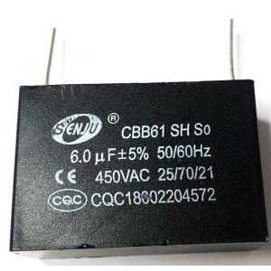 condensateur cbb61 6.0uf 450vac avec 2 pins à souder