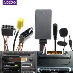 6 Pin MINI prise ISO Bluetooth sans fil appel t&eacute;l&eacute;phonique mains libres adaptateur AUX pour Alfa Fiat Smart Fortwo 451 autoradio CD