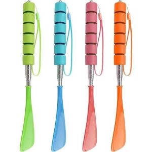 4Pcs Chausse Pied TelescopiqueChausse Pieds Long Manche 4 Couleurs Poteau de M&eacute;tal 29-70cmChausse-Pieds avec Poign&eacute;e Confortable