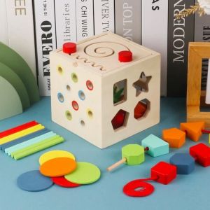 Jouet en Bois Montessori Dos Math pour Bébé Garçon et Fille Mini  Perle Fil Labyrinthe Montagnes Russes Boulier
