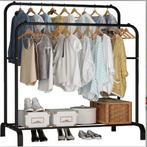 MIPAN. Portant/Penderie &agrave; v&ecirc;tement M&eacute;tal &eacute;tendoir S&eacute;choir &agrave; Linge Porte-v&ecirc;tements - Pour chambre &agrave; coucher - Noir