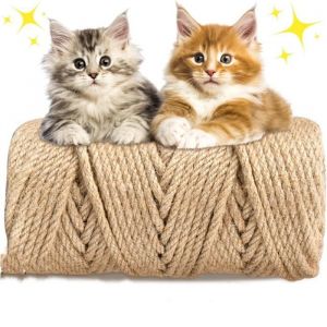 Corde Jute 6mmx50m - Arbre &agrave; Chat - Meilleure Qualit&eacute; - Bricolage - D&eacute;coration de Maisons