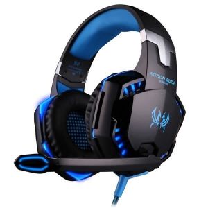Casque Gaming KOTION EACH avec Micro et LED pour PC Gamer - Bleu