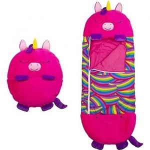 Sac de Couchage Enfant Duvet Enfant avec Oreiller 180x70cm pour Happy Nappers Violet-ZZ4