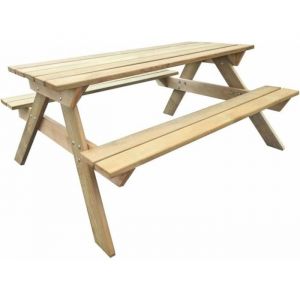Table de pique-nique Jardin Table de Balcon Table Int&eacute;rieur et Ext&eacute;rieur Table dappoint en bois 150 x 135 x 715 cm