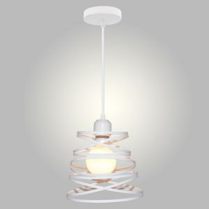 SNOGOLD Suspension Luminaire Moderne Lustre à Spirale en Cascade Ø20cm Métal Vintage E27 Lampe Éclairage pour Chambre Salon Blanc