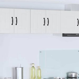 Moderne Meuble mural de cuisine - Meuble haut/Armoire suspendue Blanc brillant 60 x 31 x 40 cm@FR(363304）