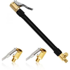 1 Pi&egrave;ce Tuyau de Gonflage de Pneu 30 cm avec 2 Embout Gonflage Pneu Voiture Tube Dextension de Gonfleur de Pneu pour Compresseur A