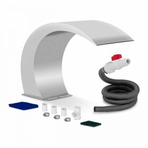 Fontaine de piscine Cascade Chute DEau Pour Bassin Inox Uniprodo Avec Pied 30cm
