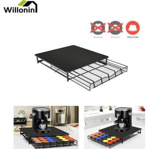 Willonin® Distributeur Capsules de Café avec Capacité 36 Noir Porte-Capsules pour Dolce Gusto Tiroir De Rangement Pour Dosettes