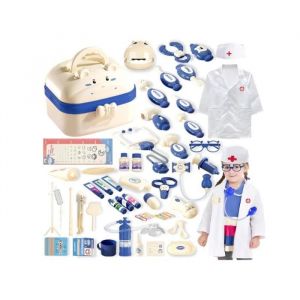 58Pcs Malette Docteur Enfant 3 AnsDéguisement Docteur Enfant et Stéthoscope Enfant Jeux de Rôle Malette Medecin Noël Cadeau