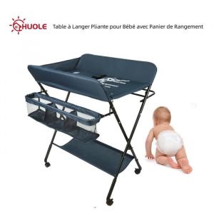 Table à Langer Pliante HUOLE - Bleu foncé - Trois hauteurs - Marque HUOLE