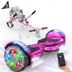 EVERCROSS Hoverboard  Gyropode 6.5 pouces Rose Hoverkart Hip-rose auto équilibre self-balancing LED light Bluetooth Moteur 700W Enf