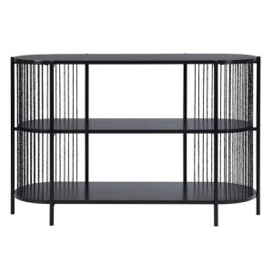 Console meuble dentrée  en bois métal coloris noir - Longueur 124 x Profondeur 42 x Hauteur  80  cm