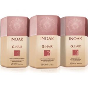 Mini Kit Lissage Ghair - INOAR - 3 x 250 ml - Lissage facile - Tous types de cheveux - Femme