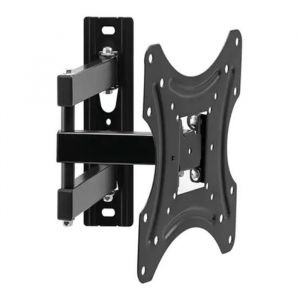 Support mural TV inclinable et orientable avec bras rotatif pour TV OLED LG OLED55C3 2023 42 VESA 200X200mm Noir-Juanio