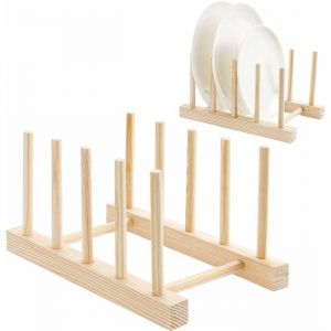 2 Pcs &Eacute;goutoire Vaisselle Bambou Support en Bois pour Assiettes Support en Bambou pour Assiettes &eacute;gouttoir Bamboupour Bol