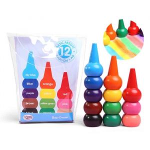 Crayons de peinture - Non toxiques - 12 couleurs - Pour enfants - Faciles à tenir - Lavables