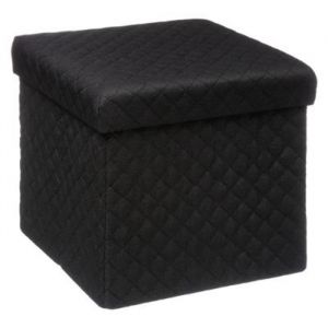Pouf carré design PARIS PRIX Mix NModul Noir - Tissu - Contemporain - 1 place - L. 31 x l. 31 x H. 30 cm