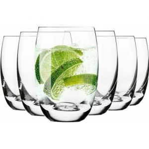 Krosno Grand Verre à Eau Rhum Cocktail Coca Cola Mojito Jus - Highball - Lot de 6 Gobelets - 360 ml - Collection Elite