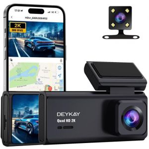 Dashcam Voiture à Double Objectif 2K+1080 Grand Angle de 140° Caméra Embarquée Voiture Écran de 36 Pouces Caméra de Vioture