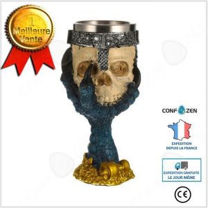 CONFO&reg; Verre &agrave; vin cr&acirc;ne verre &agrave; vin r&eacute;sine t&ecirc;te mort cadeau personnalis&eacute; t&ecirc;te mort d&eacute;coration de la maison verre  rouge cadeau Hall