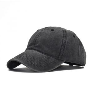 Casquette HommeCasquette en Toile en Coton Baseball LavéeConfortable Casquette Baseball Homme Snapback Trucker Chapeau-Noir M/L
