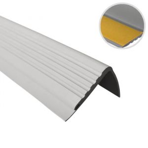 13m profil&eacute; descalier nez de marche adh&eacute;sif antid&eacute;rapant PVC gris PMW 48x 42 mm