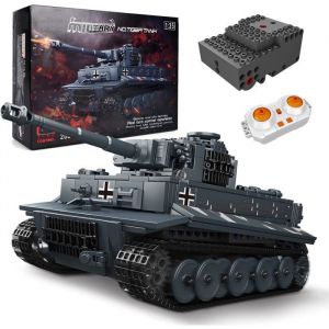 Tank T&eacute;l&eacute;command&eacute; &agrave; Construire  800+ Pi&egrave;ces &ndash; Char Militaire RC &agrave; Monter &ndash; Kit Technique Enfant Jouet