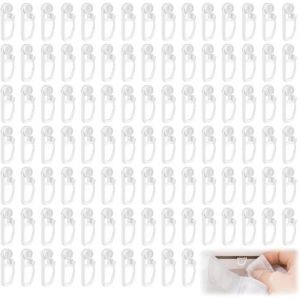 100 Pi&egrave;ces Crochet Rideau Rail Glisseurs pour Rail &agrave; Rideaux Plastique roulettes &agrave; Rideaux Blanc Tringle &agrave; Rideau Coulissant