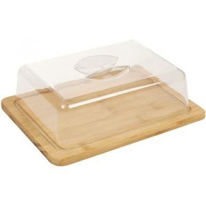 VITA PERFETTA Plateau &agrave; Fromage en Bambou et Cloche - Boite &agrave; Fromage en Bambou Parfait pour D&eacute;jeuner Repas Pique-Nique Cuisine