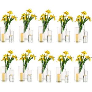 Grand vase transparent en verre bougeoirs pour bougies flottantes ou piliers pour mariage anniversaire événements ou maison