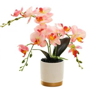 Rose - Pot de fleurs orchid&eacute;e artificielle phalaenopsis bonsa&iuml; d&eacute;coration orchid&eacute;e artificielle Multico FLEUR-PLANTE ARTIFICIELLE