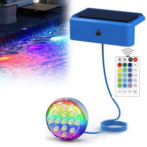 1 Pi&egrave;ce Lumi&egrave;re LED Submersible &Eacute;nergie Solaire Avec T&eacute;l&eacute;commande RVB Couleur Eclairage de D&eacute;coration pour Bassin/Vase/Piscine